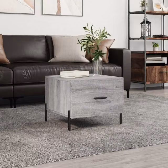 Berkfield Home Modern Square Coffee Table in Grey Sonoma, W/D/H: 50 x 50 x 40 cm – 1