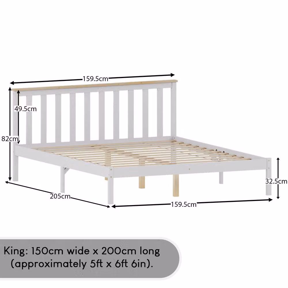 HD Designs Milan Single Solid Pine Wooden Bed in White – 2