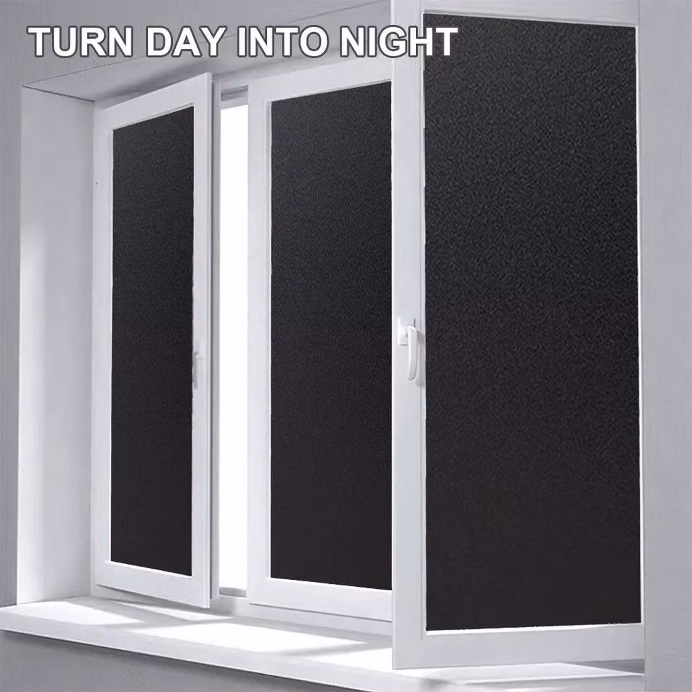 NESTLUNE Blackout Window Film for Privacy and Light Blocking, Black, W: 100 cm, H: 200 cm – 4