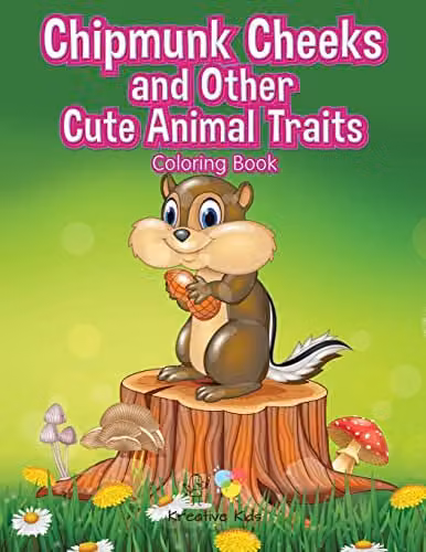 Kreative Kids Chipmunk Cheeks and Other Cute Animal Traits Colouring Book, Multicolour, H: 27.94 cm, W: 21.59 cm