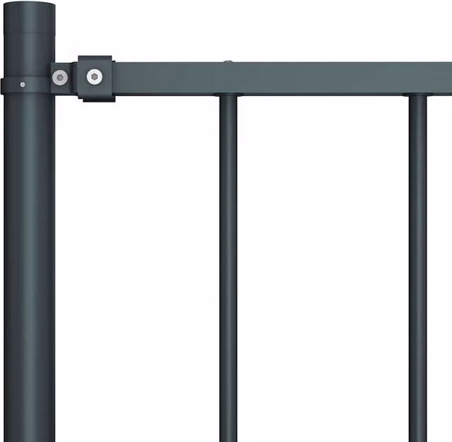 Berkfield Home Durable Powder-coated Steel Fence Panel with Posts, Anthracite Grey, H 170 cm x W 75 cm