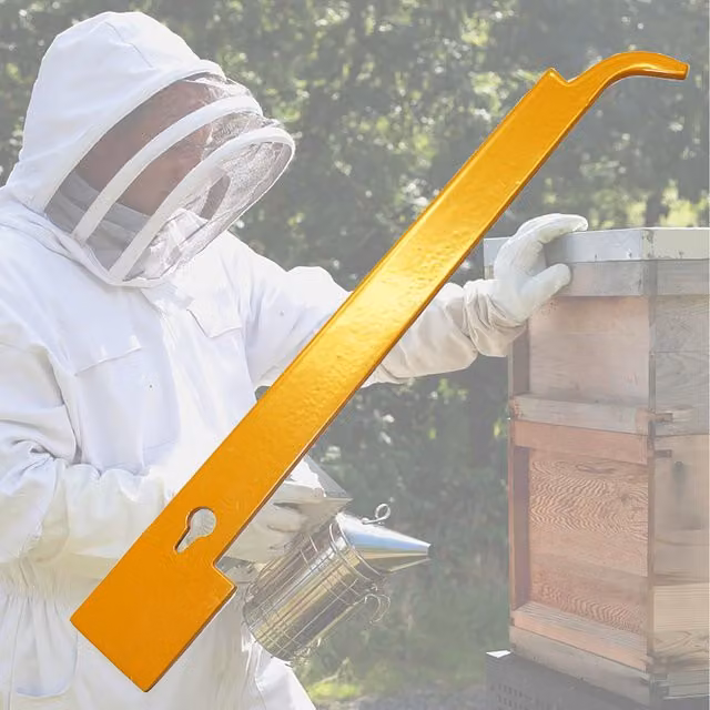 Actiasbee Metal Hive J Tool for Beekeeping, Yellow