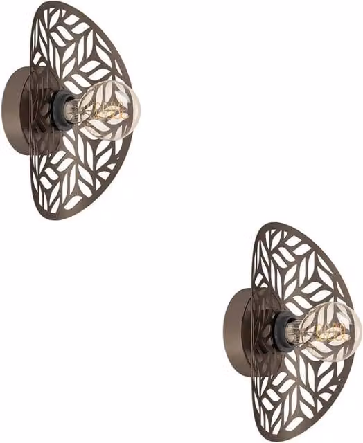Loops 2 Pack Modern Bronze Metal Wall Lights in Brown – 1