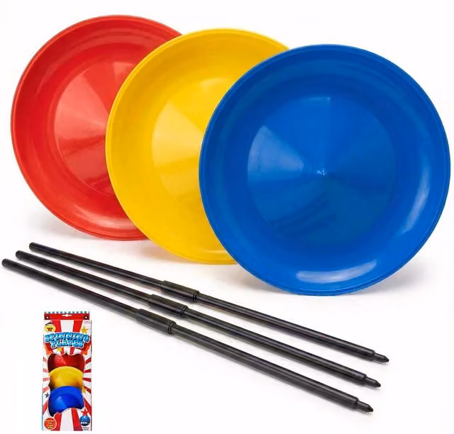 The Magic Toy Shop Kids Spinning Plates and Sticks in Black and Multicolour