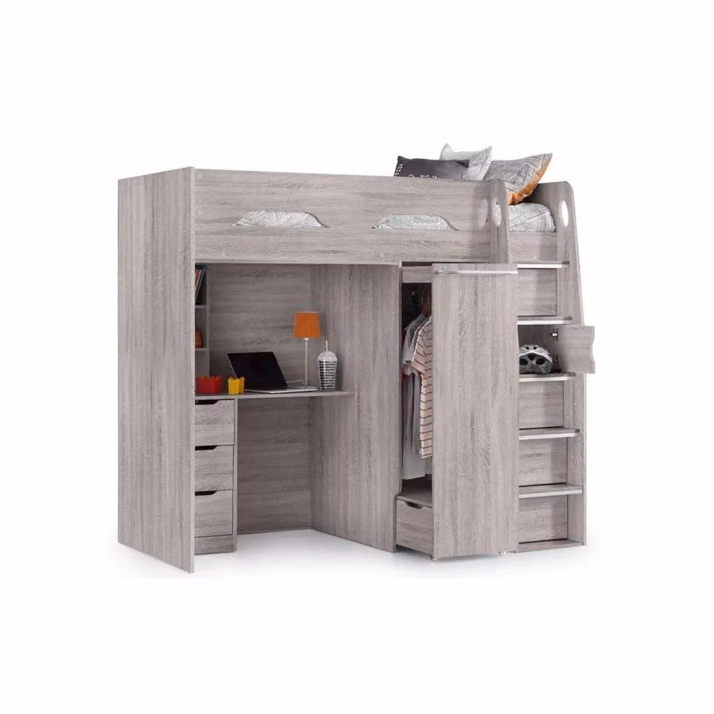 Ashfield Grey Oak Saver High Sleeper Cabin Bed in Light Grey, Single Size, W/D/H: 190 x 90 x 159 cm – 2