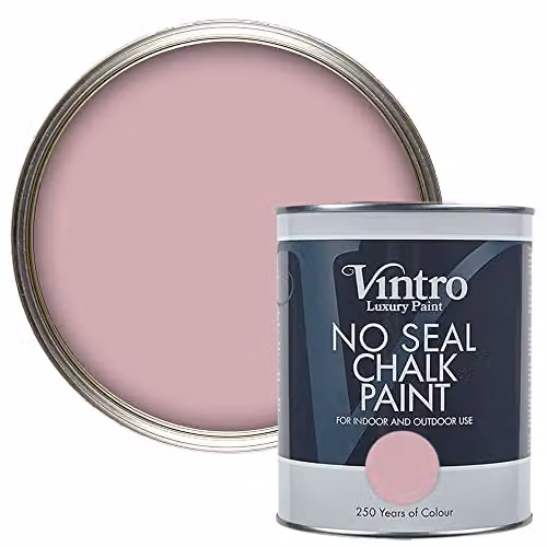Vintro No Seal Chalk Paint in Albert Bridge Dusky Pink, 1 Litre