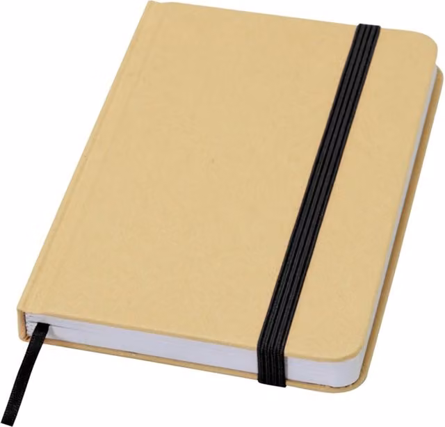 Reed A6 Hardcover Recycled Notebook in Black and Beige