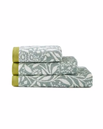 William Morris At Home Michaelmas Daisy 100% Cotton Bath Sheet in Green – 3