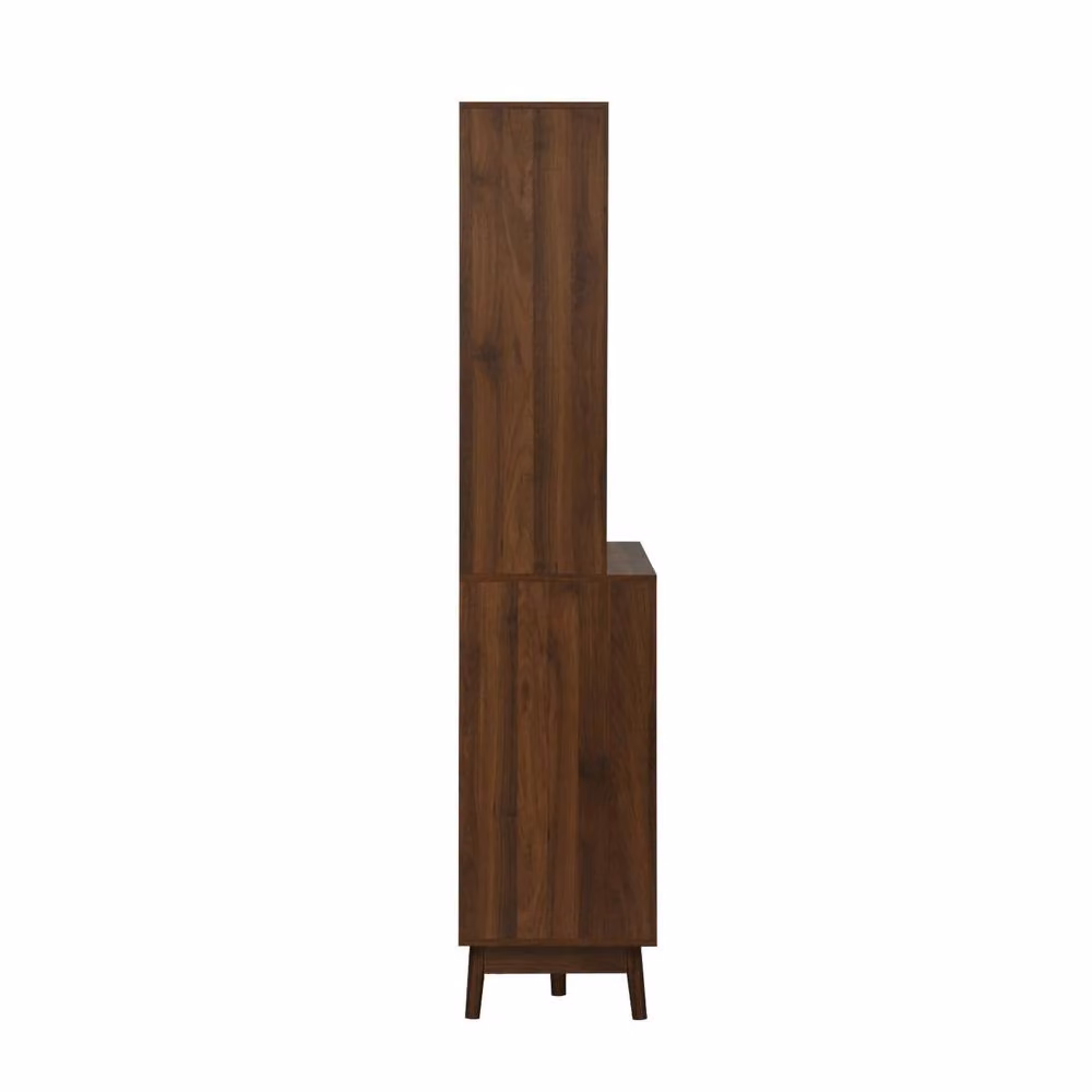 sweeek Kitchen Sideboard with 3 Drawers in Dark Brown Wood Decor, W: 110 cm, D: 40 cm, H: 185 cm – 3