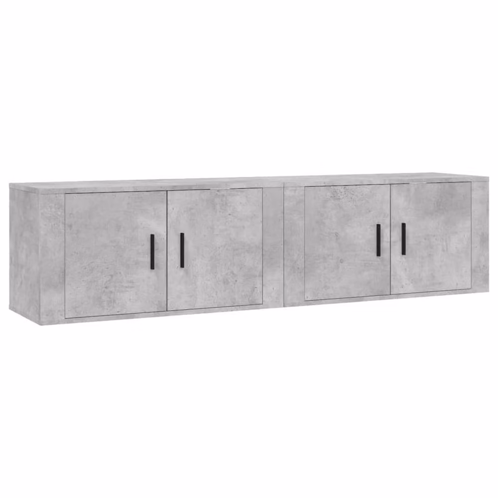 Berkfield Home Classic Wall-mounted TV Cabinets, 2 Piece Set, Concrete Grey, W: 80 cm, D: 34.5 cm, H: 40 cm – 2