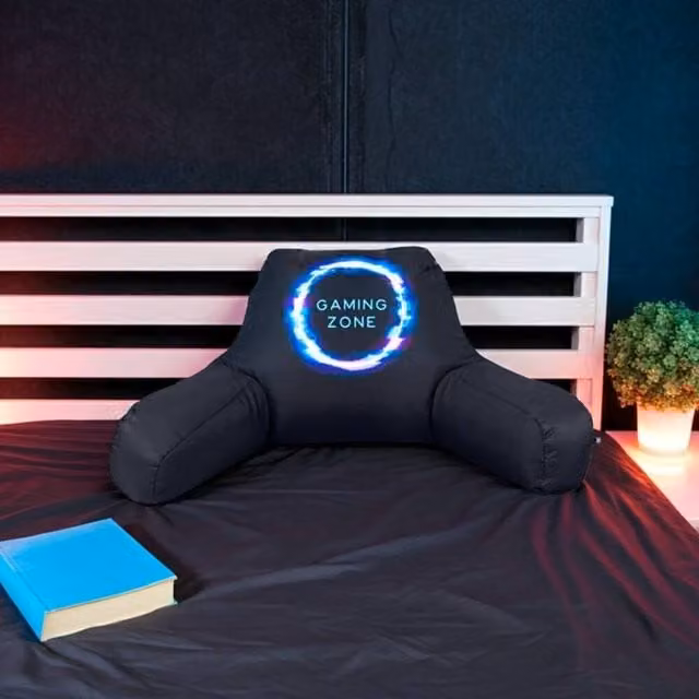 rucomfy Gaming Zone Controller Cushion Black Soft Fabric Beanbag Pillow with Removable Water-Repellent Cover – 1