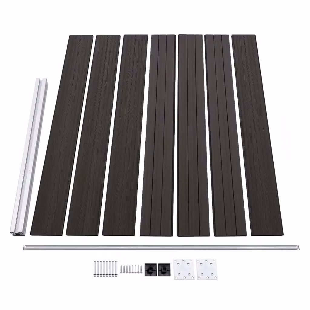 Berkfield Home Grey WPC Fence Panel, H 175 cm x W 146 cm – 2