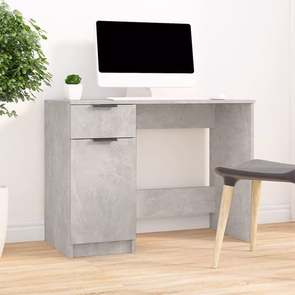 Berkfield Home Computer Desk in Concrete Grey, W/D/H: 100 x 50 x 75 cm – 2