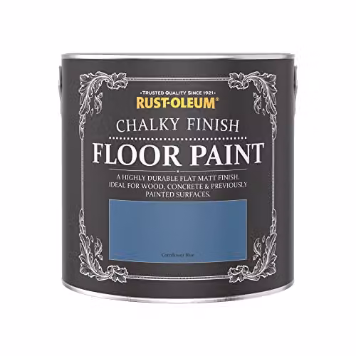 Rust-Oleum Water-Based Scratch-Proof Floor Paint in Matt Finish, Blue, 2.5L – 3