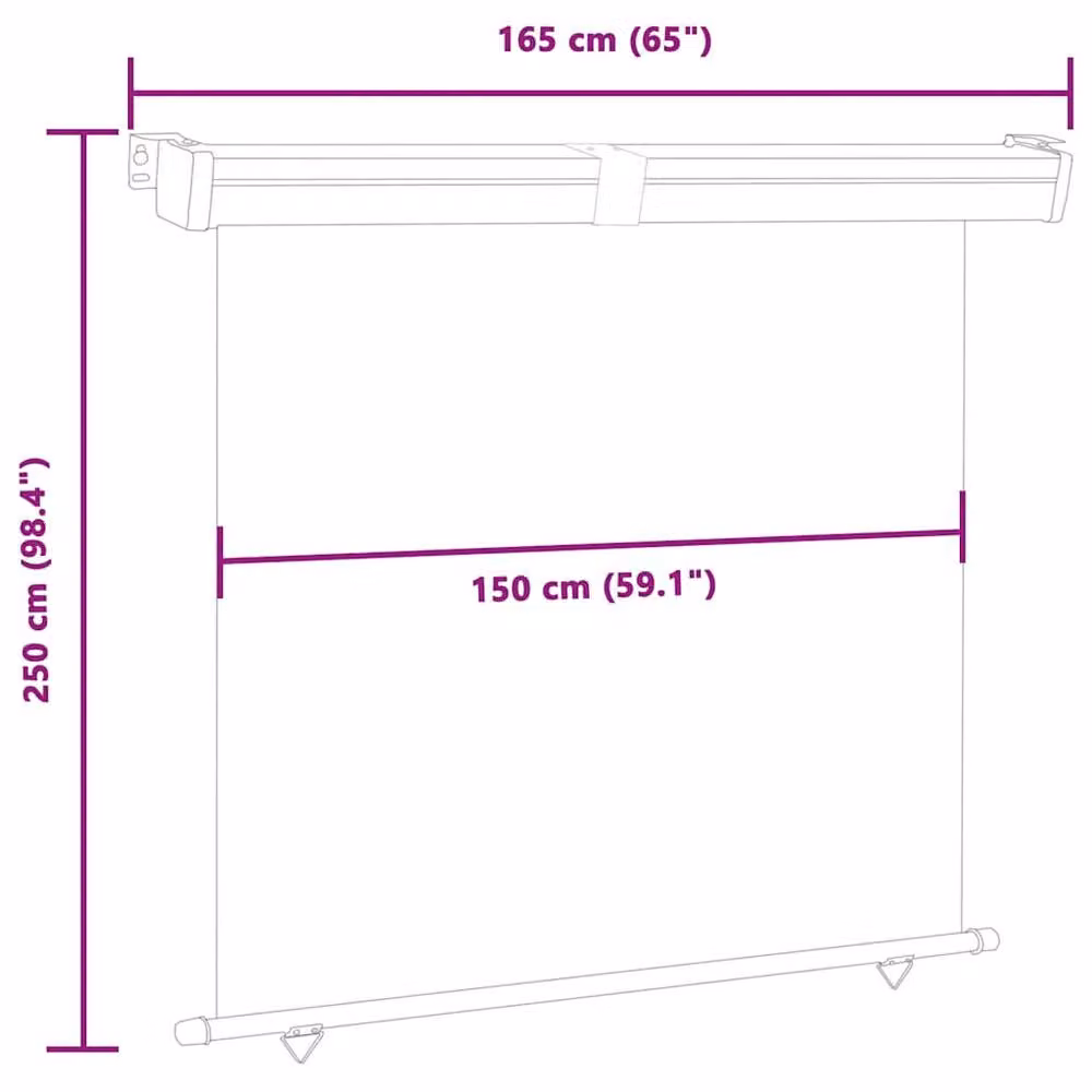 Berkfield Home Stylish Balcony Side Awning in Red, W/H: 165 x 250 cm – 6