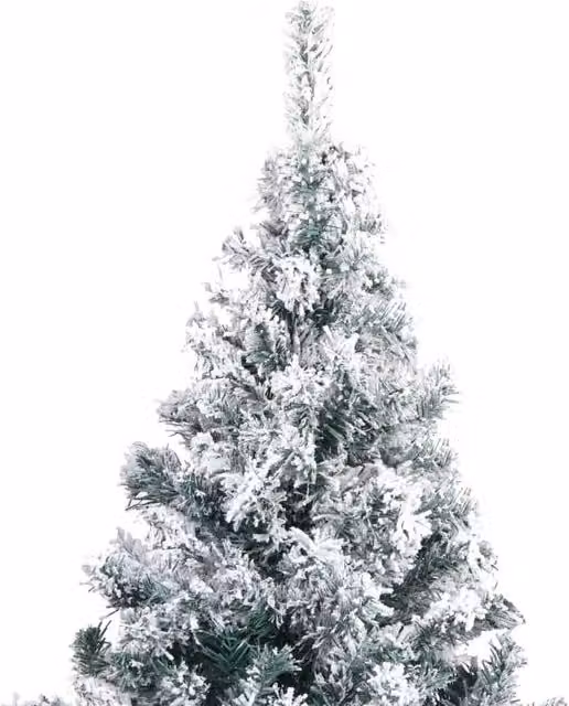 Berkfield Home Beautiful Artificial Flocked Snow Christmas Tree in Green and White, Height: 240 cm
