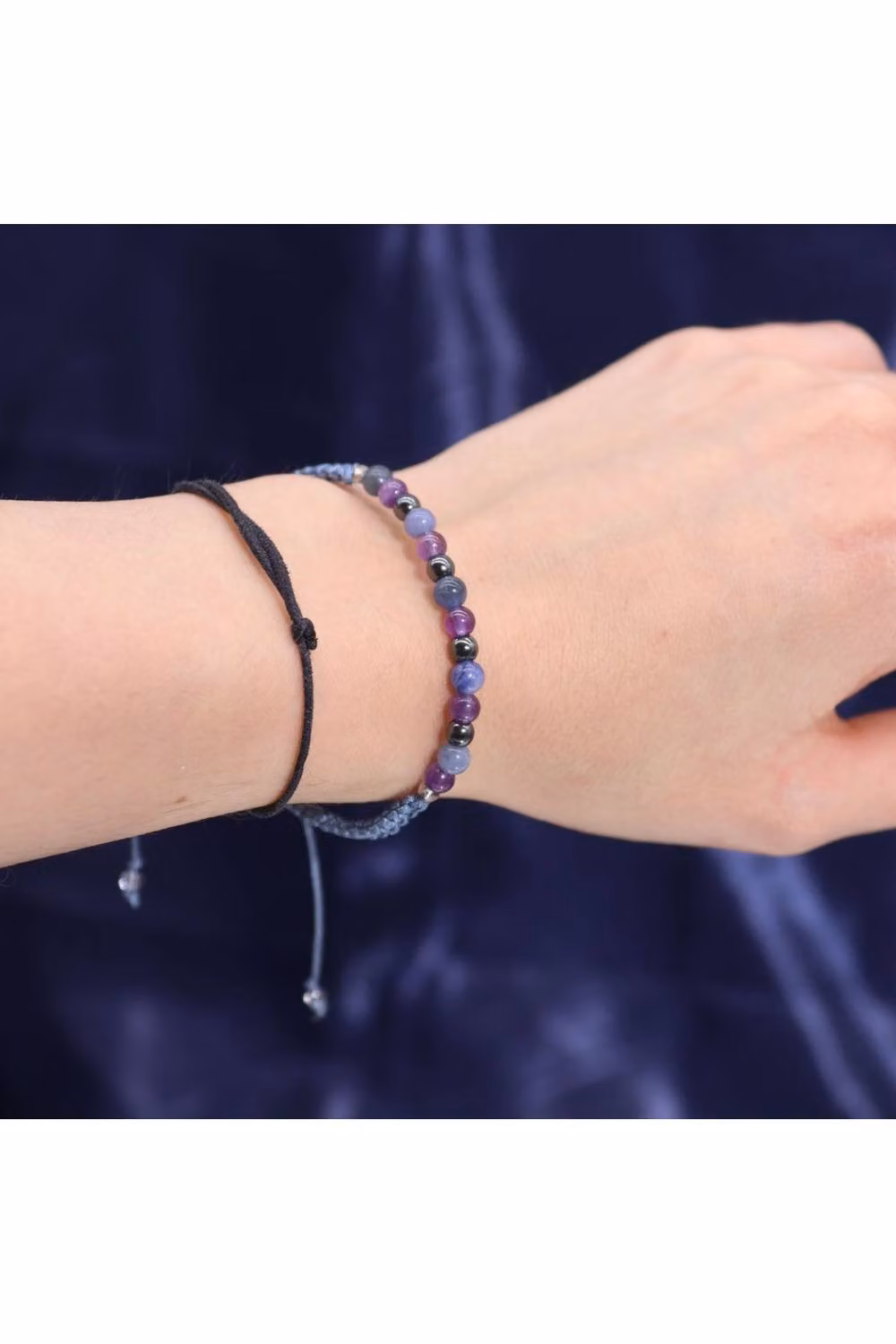 KDMD Sagittarius Zodiac Crystal Candle and Turquoise and Black Gemstone Bracelet Set in Blue – 3