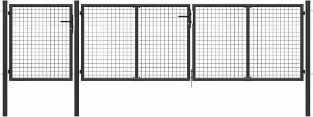 Berkfield Home Steel Wire Mesh Garden Gate in Anthracite, W: 400 cm, H: 100 cm