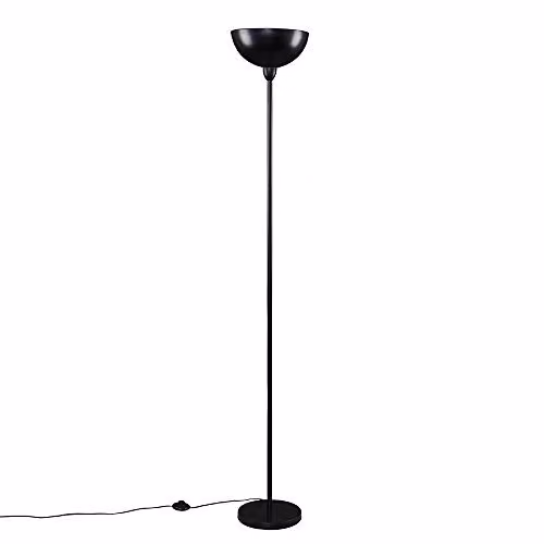 MiniSun Modern Matt Black Dome Uplighter Floor Lamp