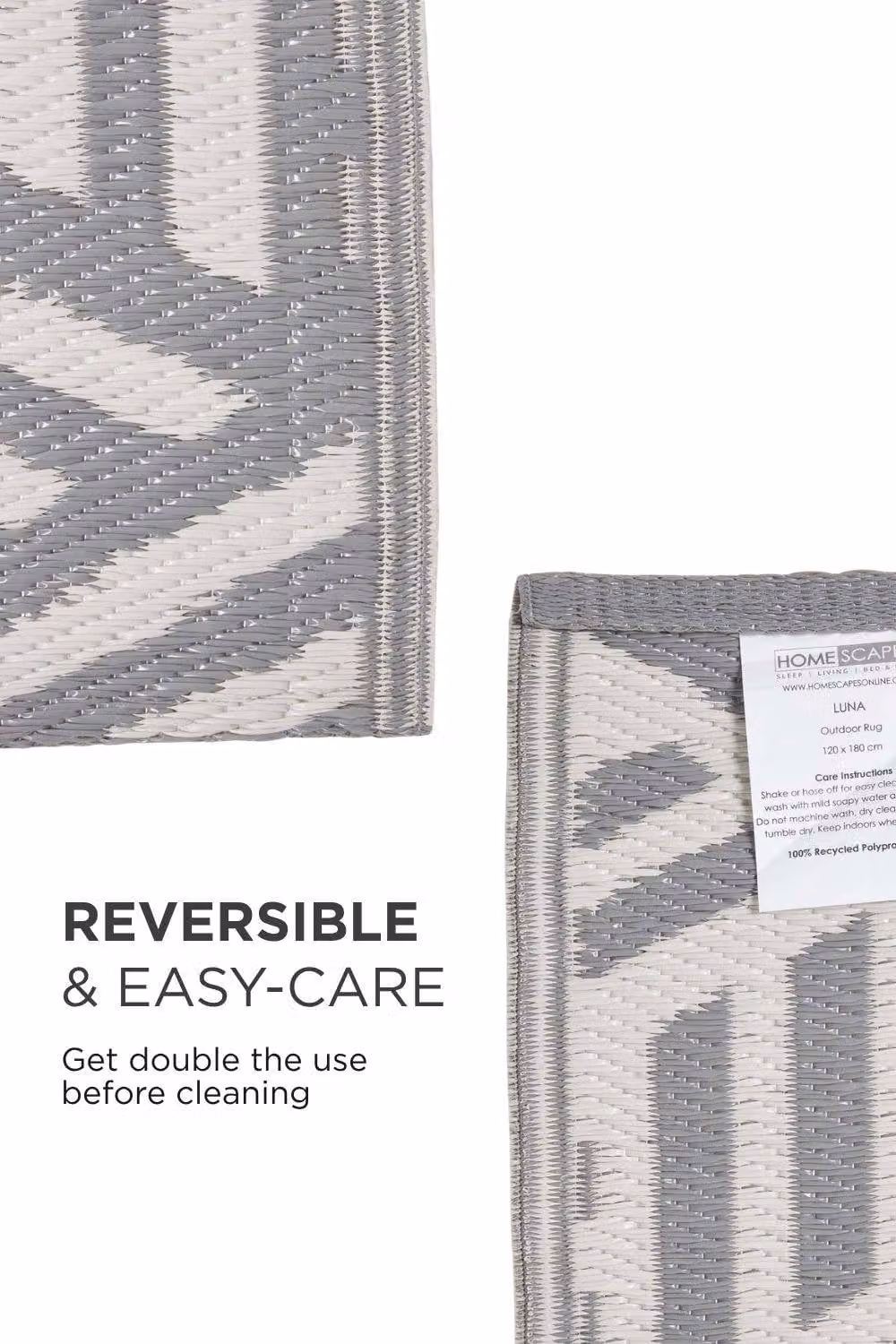 Homescapes Luna Geometric Luxury Outdoor Rug, Grey and White, W: 240 cm, D: 300 cm – 4