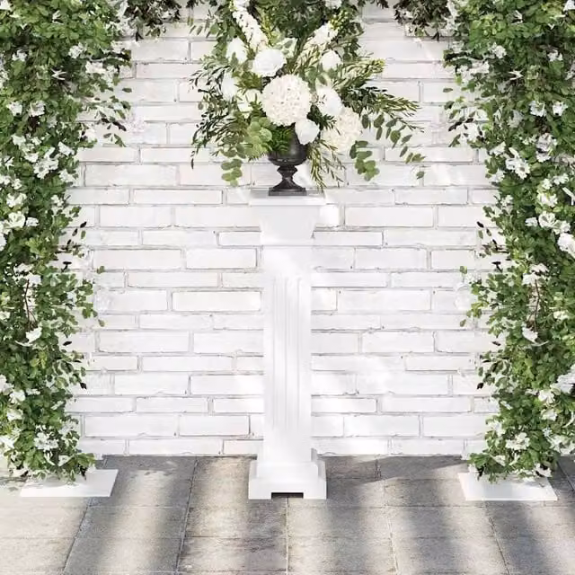 Berkfield Home Beautiful Classic Square Pillar Plant Stand in White MDF, W/D/H: 17 x 17 x 66 cm – 1