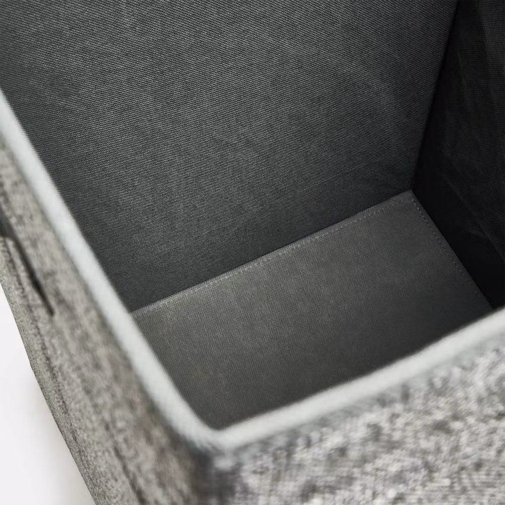 OHS Collapsible Large Laundry Basket with Lid and Handles, Grey, H 66 x W 35 x D 35 cm – 5