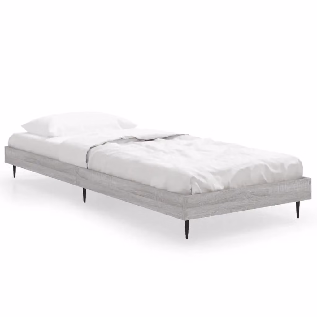 Berkfield Home Small Single Bed Frame in Grey Sonoma, Engineered Wood, W/D/H: 75 x 190 cm – 2