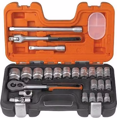 Bahco S240 24-Piece Metric 1/2in Drive Socket Set in Orange – 2