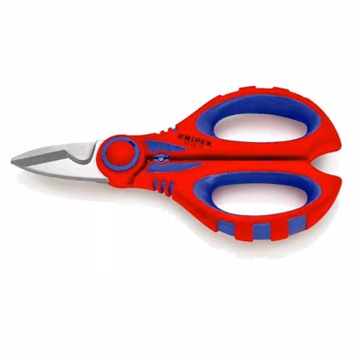 Knipex Electricians' Shears with Multi-Component Grips, 95 05 10 SB, Red and Blue