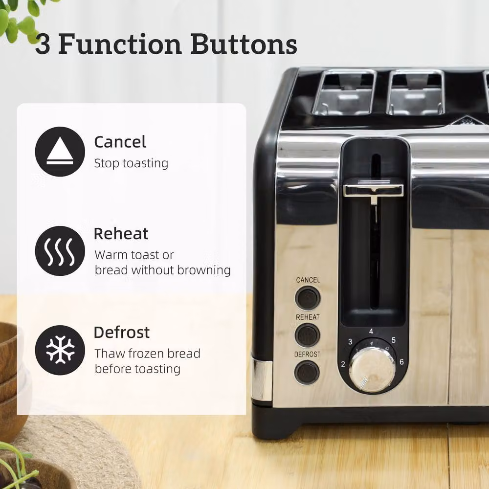 STILVORA Kettle and Four-Slice Toaster Set in Black – 5