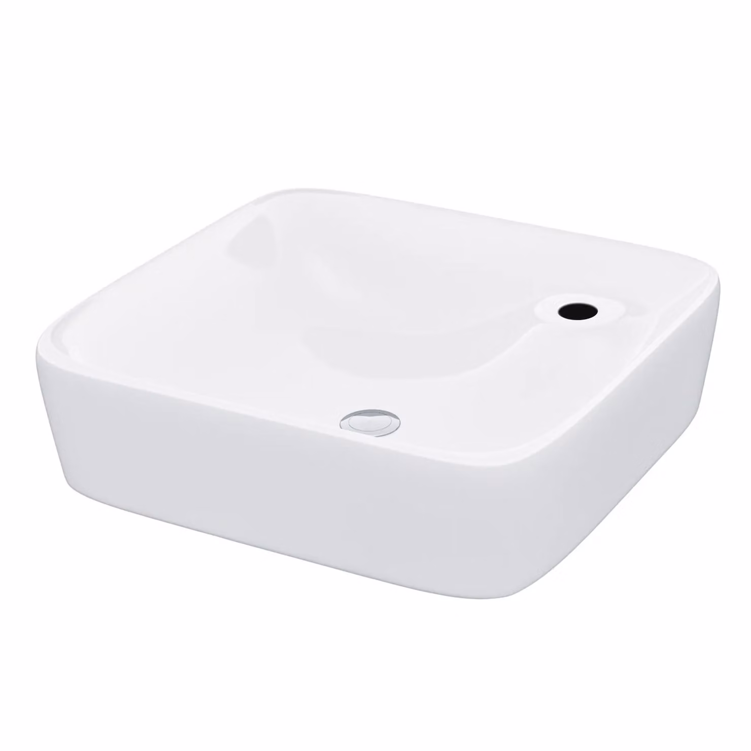 Nes Home Square Countertop Rounded Basin Sink in White W: 43 cm, D: 43 cm – 2