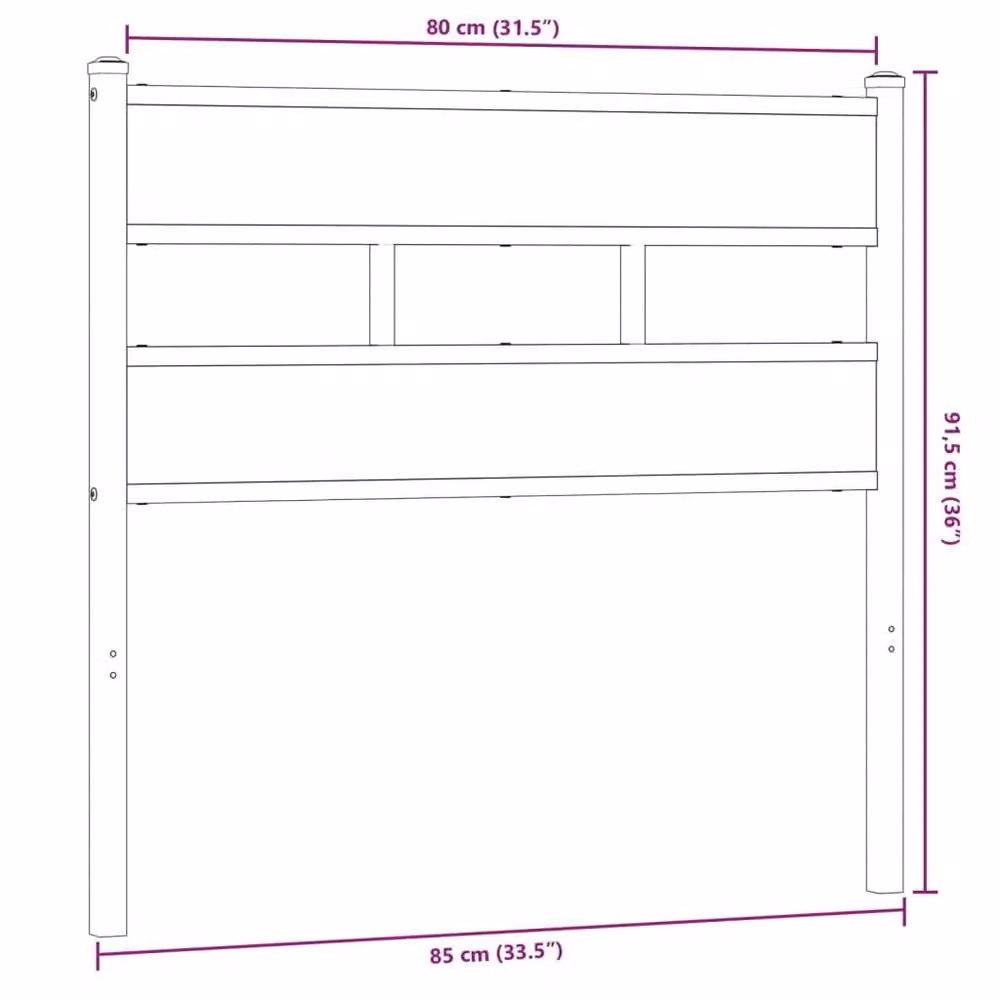Berkfield Home Smoked Oak Headboard in Brown with Integrated Shelf, Width: 80 cm – 4