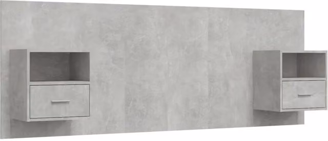 Berkfield Home Bed Headboard with Integrated Nightstands and Side Compartments in Concrete Grey Engineered Wood