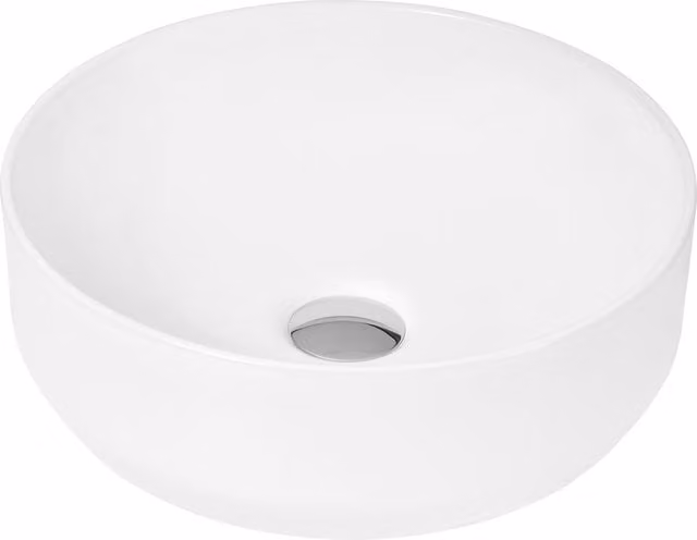 Balterley Round Vessel Bathroom Basin for Countertop Use, White, Diameter: 35 cm