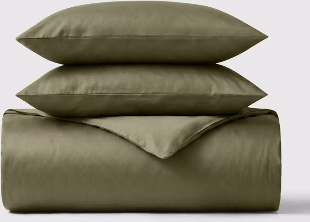 Bedable Super King 100% Cotton Sateen Duvet Cover Set in Green, 460 Thread Count – 4