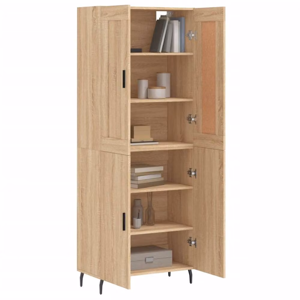 Berkfield Home Sonoma Oak Highboard in Tan, W/D/H: 69.5 x 34 x 180 cm – 2