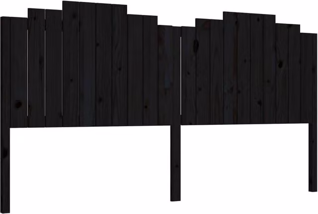 Berkfield Home Rustic Black Solid Pine Wood Bed Headboard W/D/H: 206 x 4 x 110 cm – 1