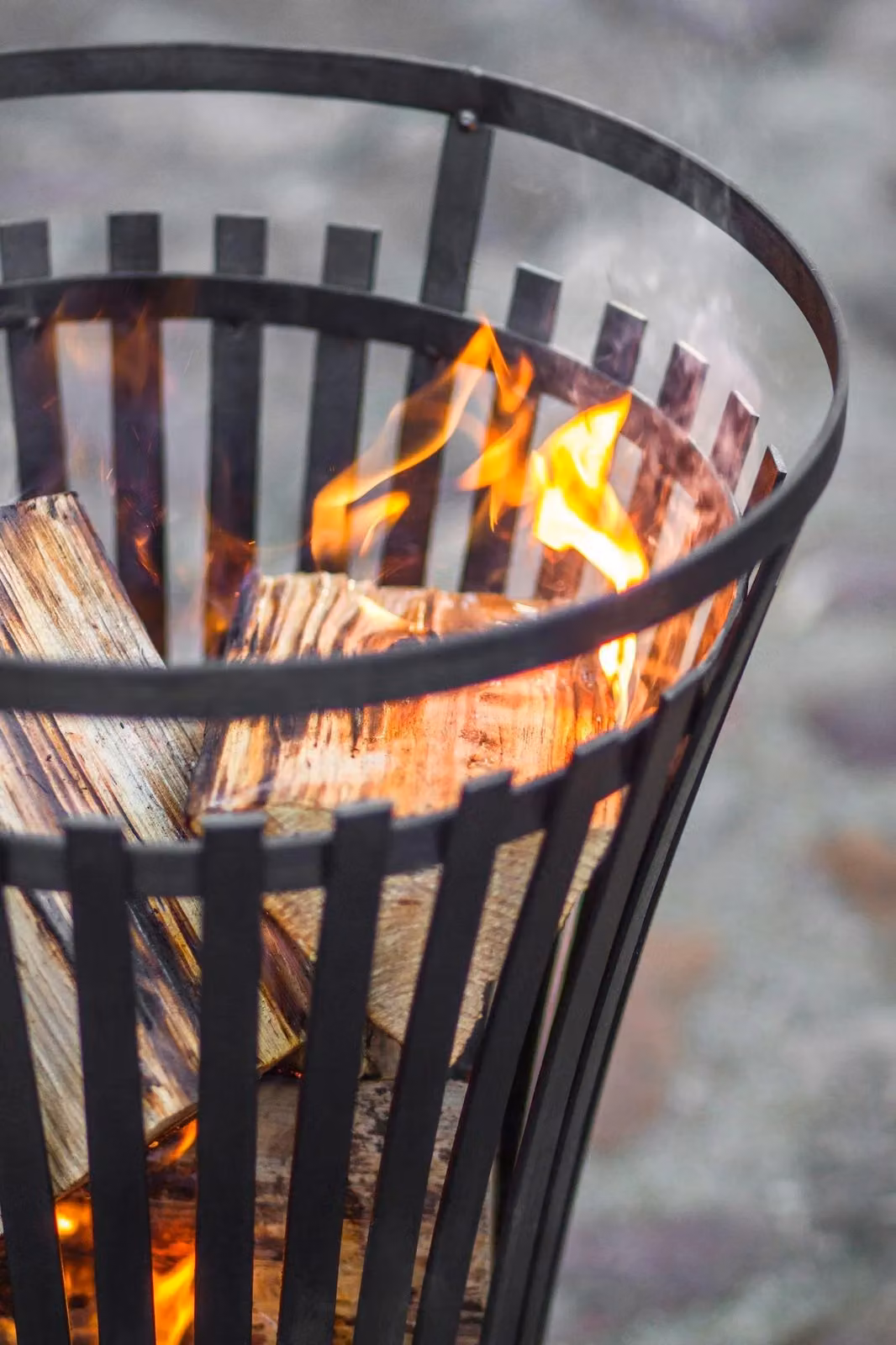 Cook King Metal Steel Fire Basket in Black – 6