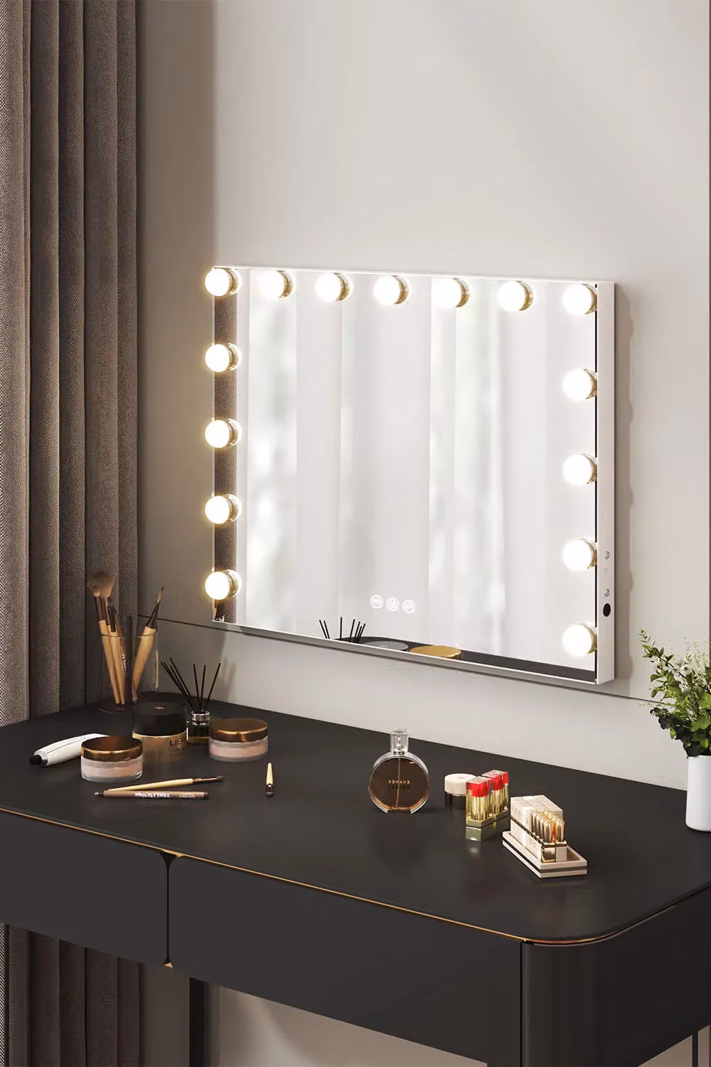 Living and Home Dimmable Makeup Mirror with Touch Screen Control and 3 Lighting Modes in White – 2