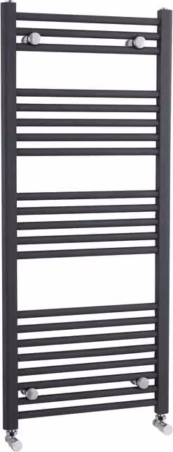 Balterley Heated Vertical Towel Straight Rail, Anthracite Grey, H 115 cm x W 50 cm x D 5 cm