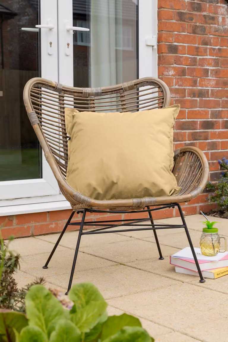 Snug City Waterproof Outdoor Square Garden Cushion Covers, Pack of 2, Beige, W/D/H: 60 x 60 x 60 cm