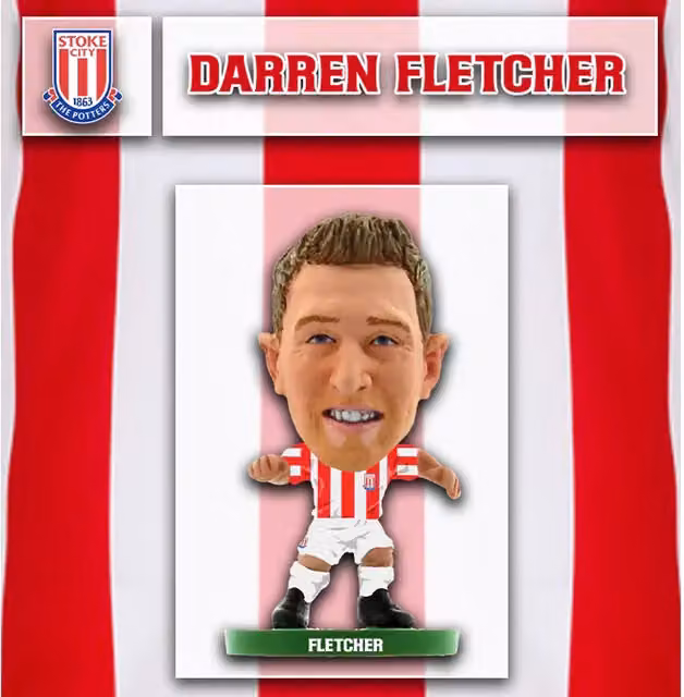 SoccerStarz Darren Fletcher Stoke City Home Kit Classic Mini Figure, White, Height: 5 cm