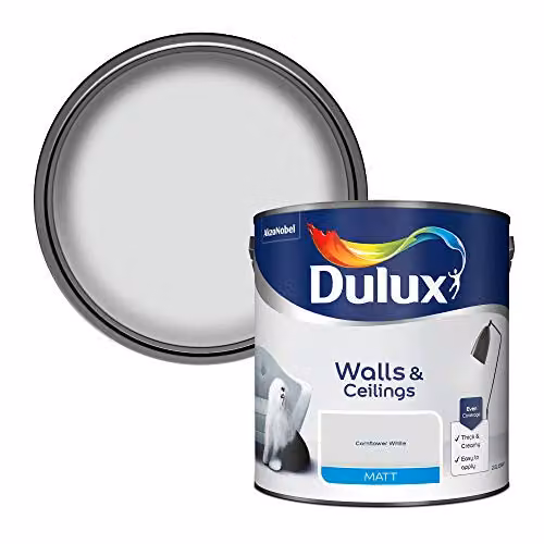 Dulux Matt Dispersion Emulsion Paint in White, 2.5 Litres – 1