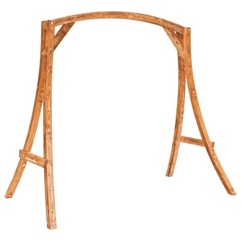 Berkfield Home Swing Frame Solid Bent Wood in Brown Teak Finish – 2