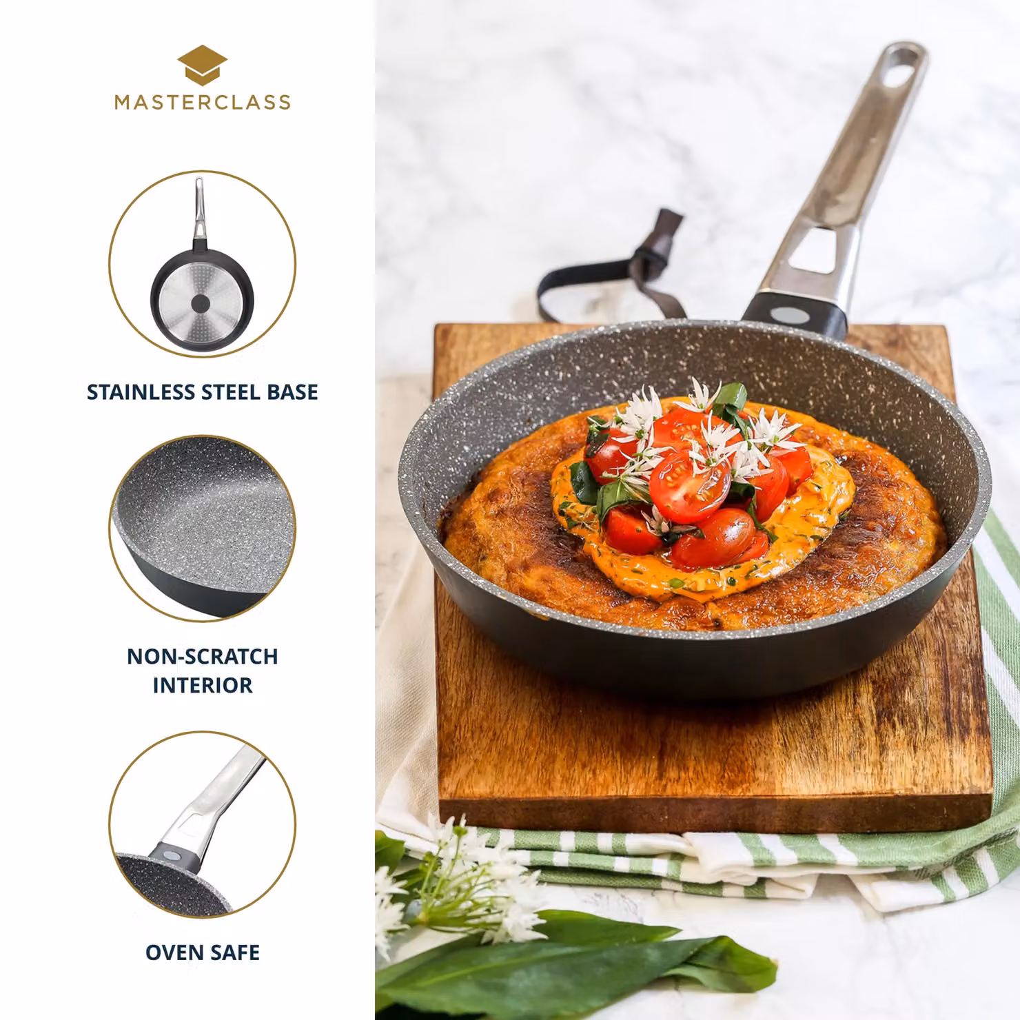 MasterClass Non-Stick Cast Aluminium Frying Pan, 20 cm, Black or Grey – 6