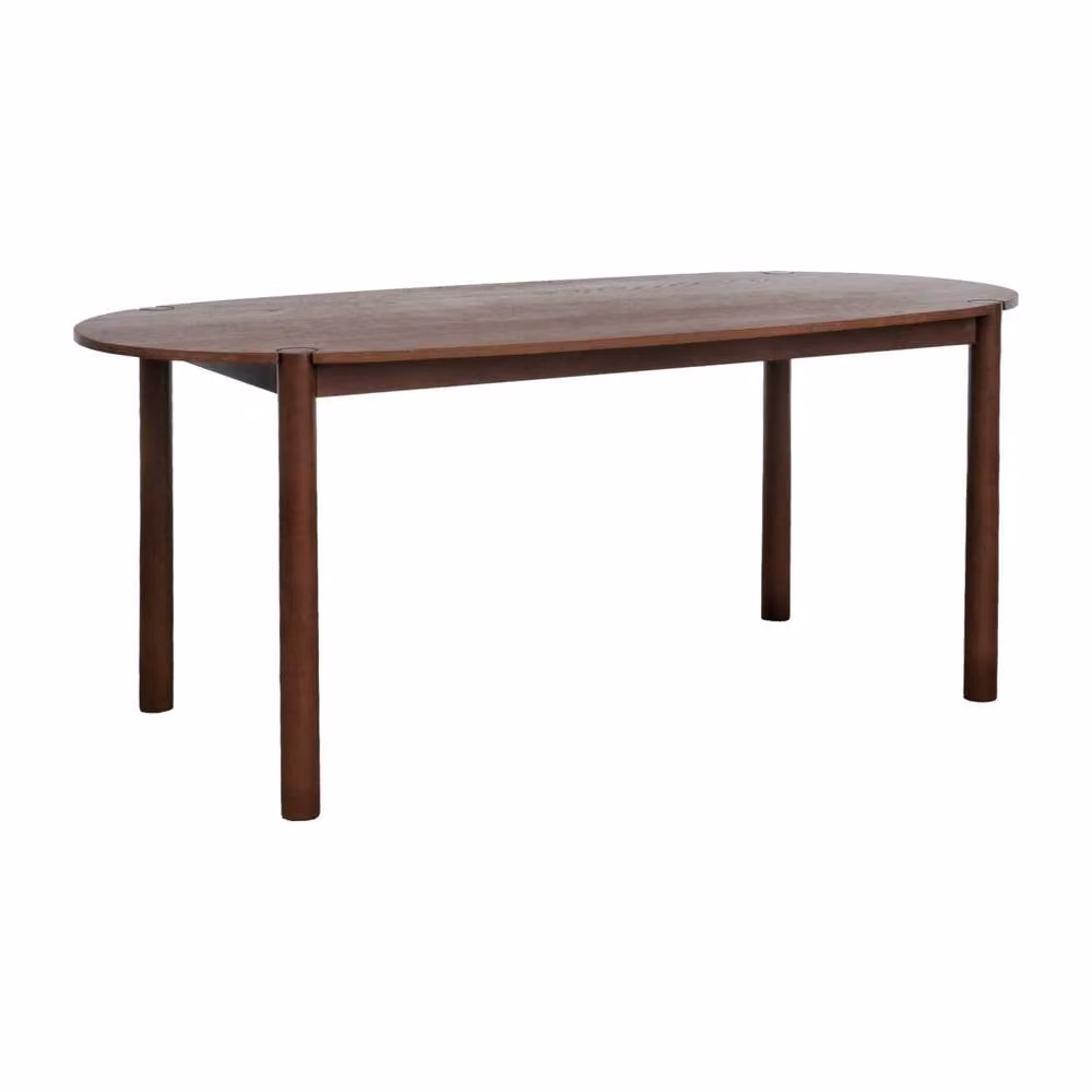 sweeek Oval Rubberwood Dining Table in Dark Brown, Seats 6 Adults – 2