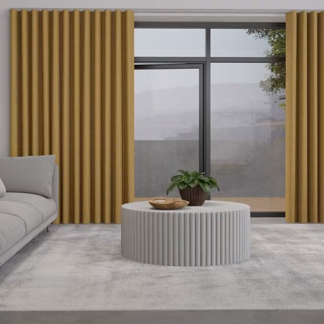 Terrys Positano Made to Measure Blackout Wave Curtain in Saffron Yellow