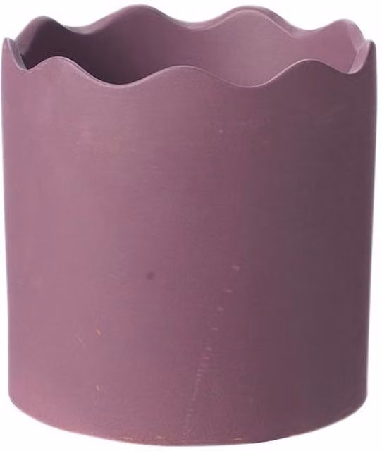 Kingsbury Gifts Berry Red and Purple Ceramic Wave Indoor Tabletop Pot, Diameter: 13.5 cm