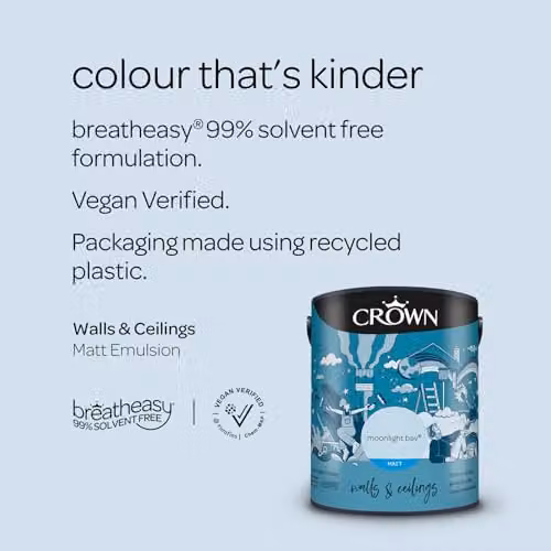 Crown Breatheasy Matt Emulsion Paint, Moonlight Bay Blue, 5 l – 3