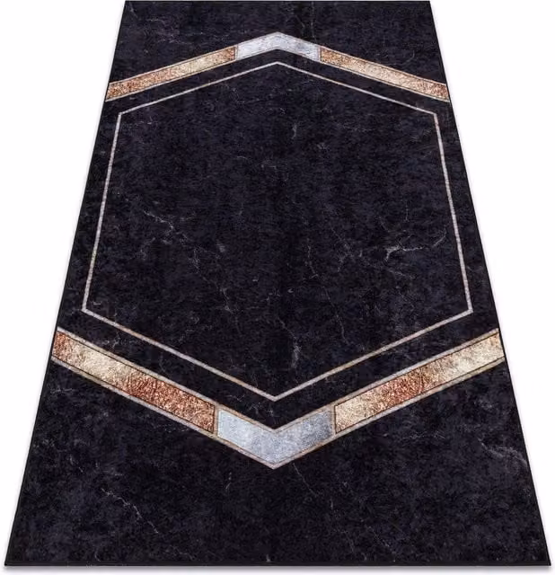 RugsX Miro Geometric Black Rectangular Rug, W: 120 cm, L: 170 cm – 1